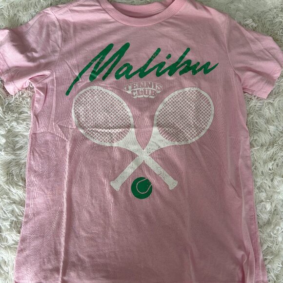 Macy's Women's Pink Malibu Graphic Tee - Size M - Picture 1 of 2